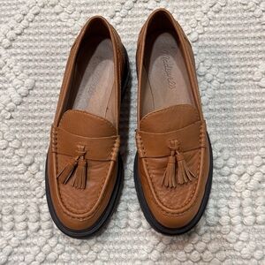 Madewell Tan Leather Tassel Bradley Loafers